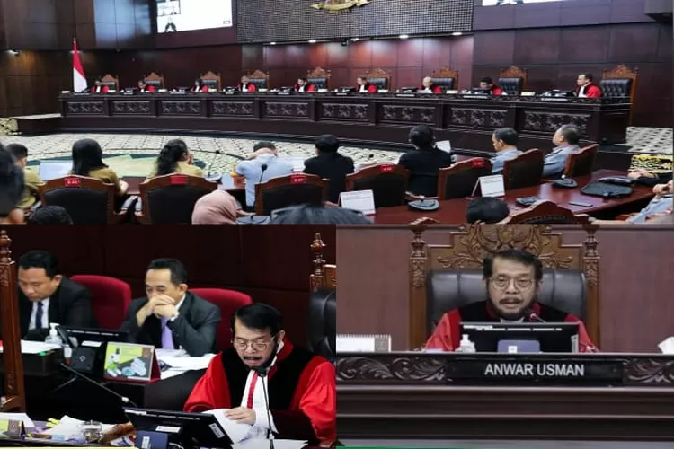 Ketua MK Anwar Usman dalam pembacaan putusan, Prihal permohonan uji materi UU Pemilu, Gedung MK, Senin (16/10/2023). (Instagram @mahkamahkonstitusi)